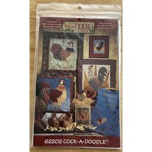 Fiber Mosaics Rooster & Chicken Themed Quilts & Pillow‎ Pattern Uncut